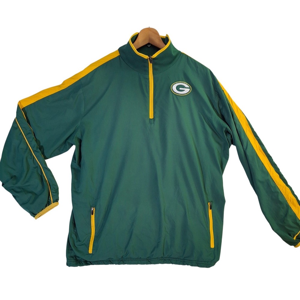 Green Bay Packers 1/4 Zip Windbreaker Men's Small* NFL Nike On Field Green Lined